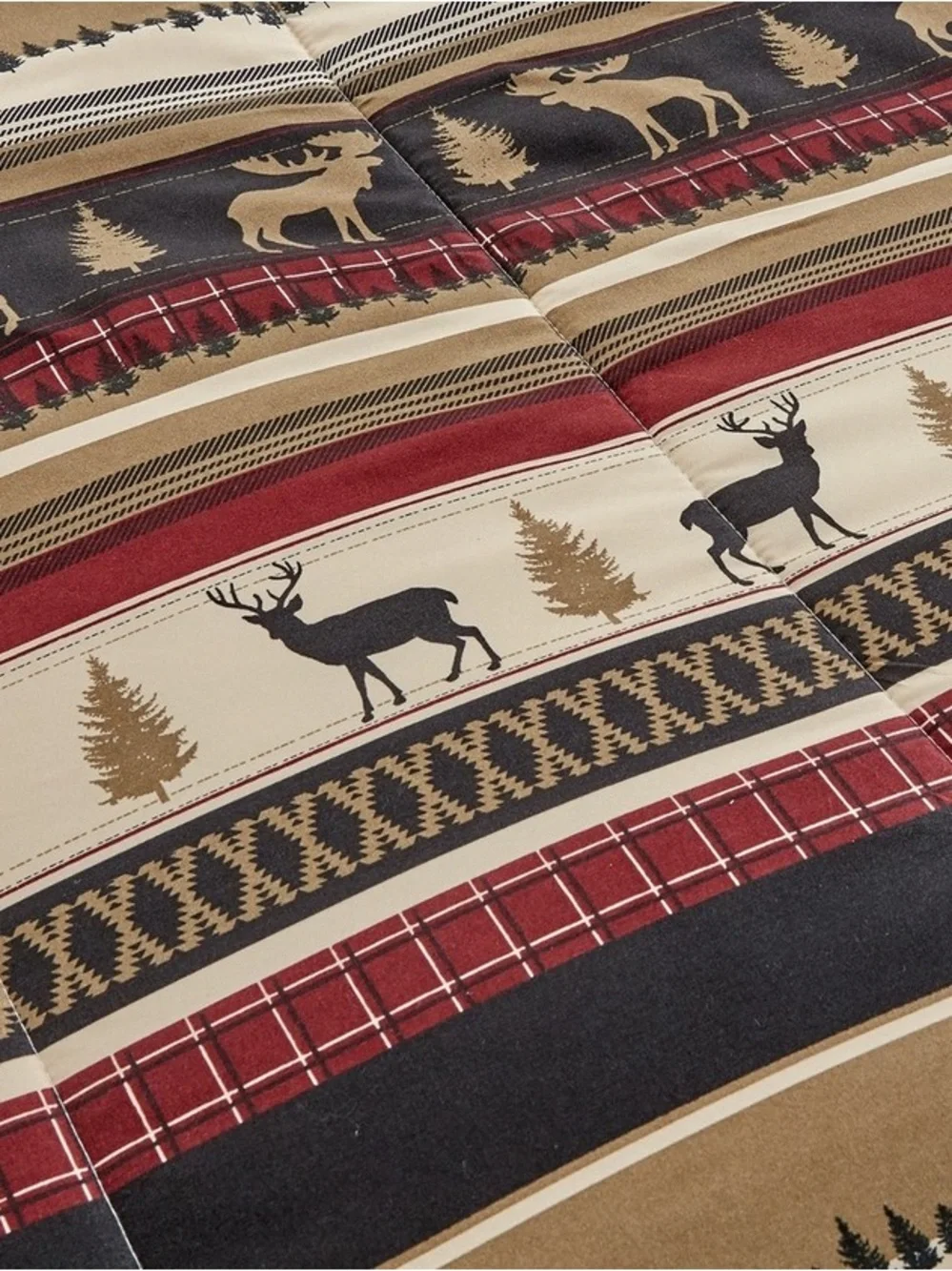 Cabin Deer Print Twin 2 piece Bedding Set